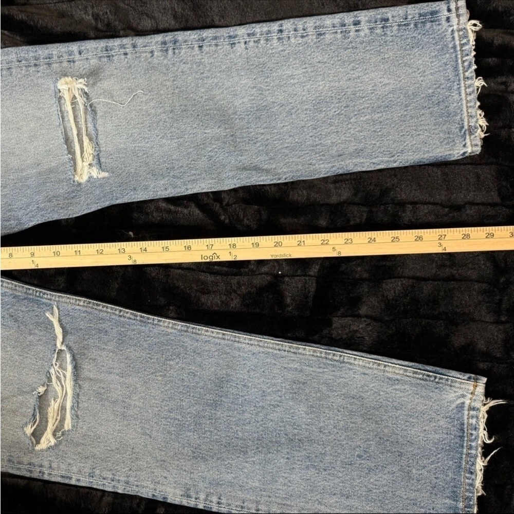 Agolde 90s Mid Rise Ripped Jeans Loose Fit Light Wash - Picture 7 of 13